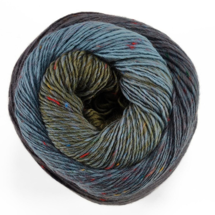 502 Пряжа Laines du Nord Poema Tweed, 150г - 600м, блакитний-зелений, 94% вовна, 6% віскоза