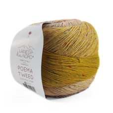 503 Пряжа Laines du Nord Poema Tweed, 150г - 600м, гірчичний-сірий, 94% вовна, 6% віскоза