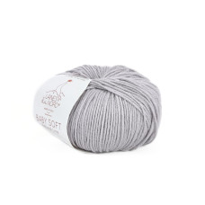 505 Пряжа Laines du Nord Baby Soft, 50г - 135м, сірий, 50% бавовна органічна, 50% cоєві волокна