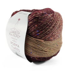 507 Пряжа Laines du Nord Poema Tweed, 150г - 600м, вишневий-бежевий, 94% вовна, 6% віскоза