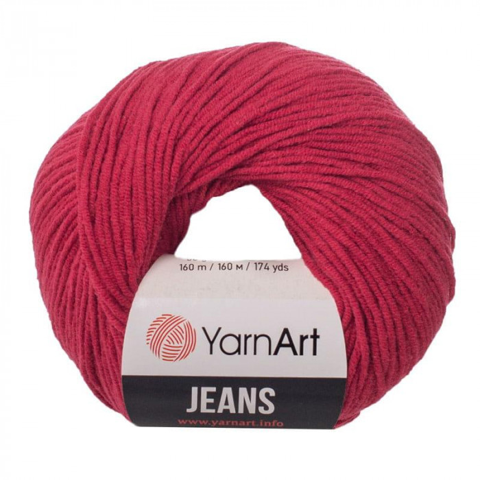 51 Пряжа Jeans 50гр - 160м (Бордовий) YarnArt