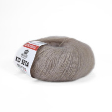 512 Пряжа Mondial Kid Seta, 25г - 210м, сірий, 70% суперкід мохер, 30% шовк