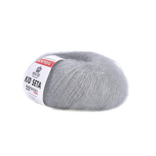 514 Пряжа Mondial Kid Seta, 25г - 210м, світло-сірий, 70% суперкід мохер, 30% шовк