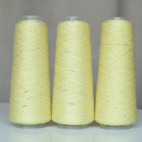 515 Пряжа Visco Knot Infinity Yarn, 100гр - 500м, банановий, 100% віскоза з люрексом