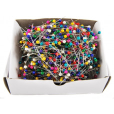 Кравецькі шпильки з пластикової різнобарвною головкою 1000 шт