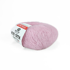 516 Пряжа Mondial Kid Seta, 25г - 210м, ніжно-бузковий, 70% суперкід мохер, 30% шовк