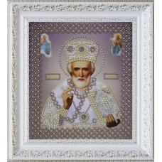 Р-269 Ікона святителя Миколи Чудотворця (срібло). Картини бісером. Набір для вишивання бісером