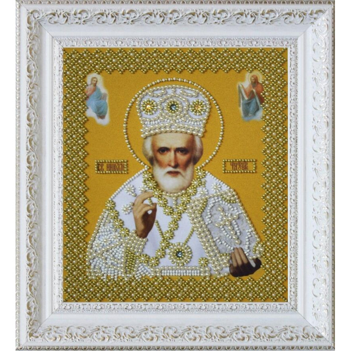 Р-270 Ікона святителя Миколи Чудотворця (золото). Картини бісером. Набір для вишивання бісером