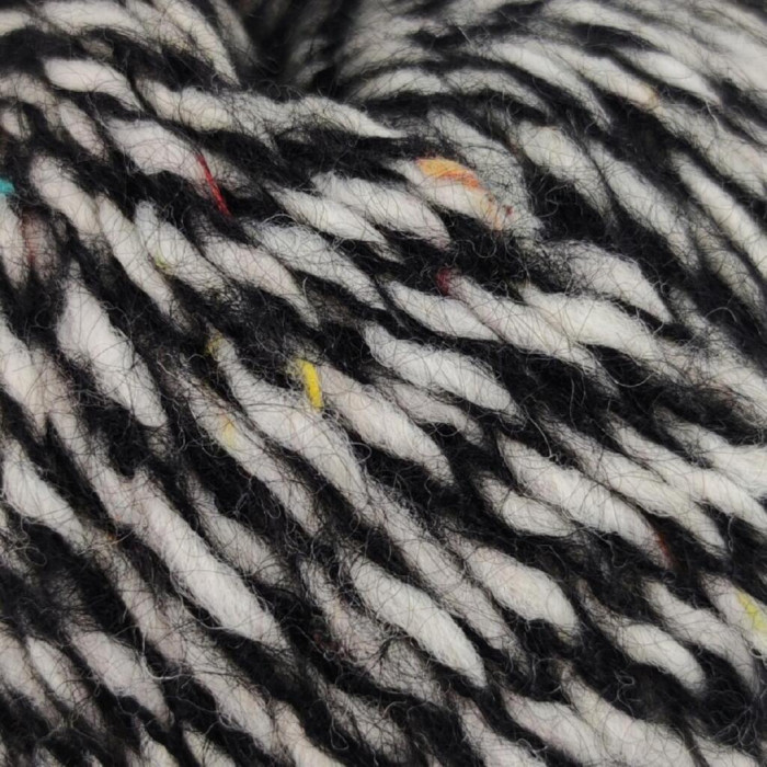 53 Пряжа Campolmi Filati Pierrot, 100г - 115м, чорний-білий, 25% мохер, 50% вовна, 25% акрил