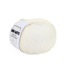 30531 Пряжа Lana Gatto Catena Soft, 50г - 125м, молочний, 40% бавовна, 37% вовна, 23% альпака
