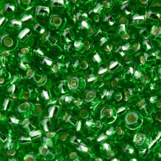 57100 10/0 чеський бісер Preciosa, 5 г, зелений світлий, прозорий з блискучим срібним отвором