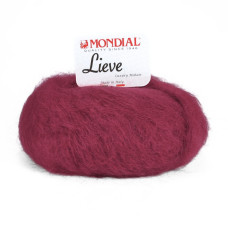 545 Пряжа Mondial Lieve, 50г - 140м, червоний, 90% кід мохер, 10% мікрофібра PА