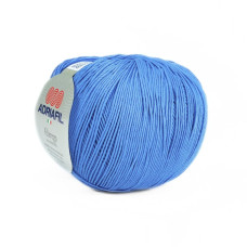 55 Пряжа Adriafil Alterego Filato, 150г - 385м, блакитний, 100% мерсенізована бавовна