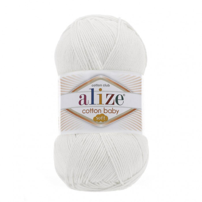 55 Пряжа Cotton Baby Soft 100гр - 270м (Білий) Alize