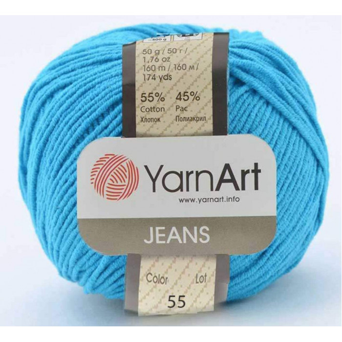 55 Пряжа Jeans 50гр - 160м (Бірюзовий) YarnArt