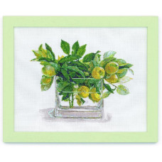 552104 Cosmo Fujico Набір для вишивки рахунковим хрестиком - Лимон 38x30 см, Aida16