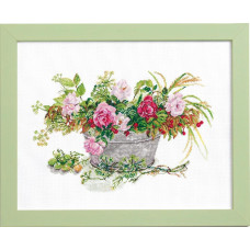 552105 Cosmo Fujico Набір для вишивки рахунковим хрестиком - Осінній сад 30x38 см, Aida16