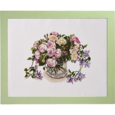 552109 Cosmo Fujico Набір для вишивки рахунковим хрестиком - Французька троянда 30x38 см, Aida16