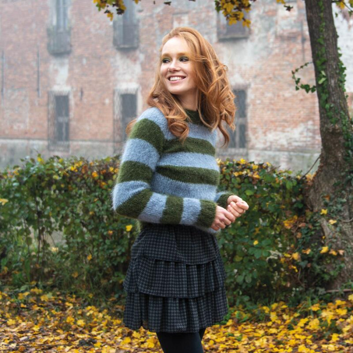 558 Пряжа Mondial Lieve, 50г - 140м, весняна трава, 90% кід мохер, 10% мікрофібра PА