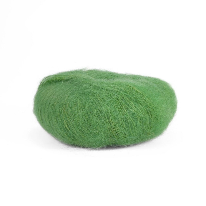 560 Пряжа Mondial Kid Seta, 25г - 210м, зелений, 70% суперкід мохер, 30% шовк