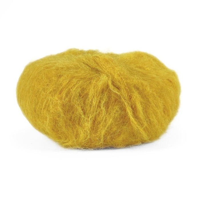 57 Пряжа Laines du Nord Alpaca Brushed, 50г - 115м, гірчичний, 50% альпака, 35% вовна, 15% нейлон