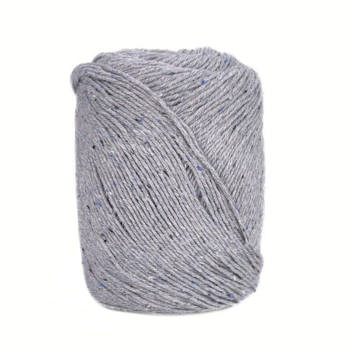 5722 Пряжа Laines du Nord Cotton Silk Tweed, 100г - 280м, сірий, 90% бавовна, 10% шовк