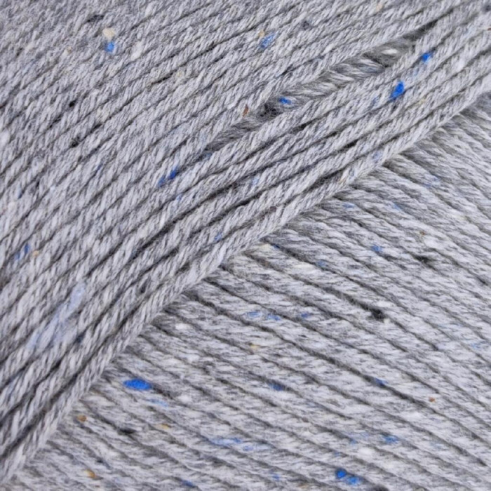 5722 Пряжа Laines du Nord Cotton Silk Tweed, 100г - 280м, сірий, 90% бавовна, 10% шовк
