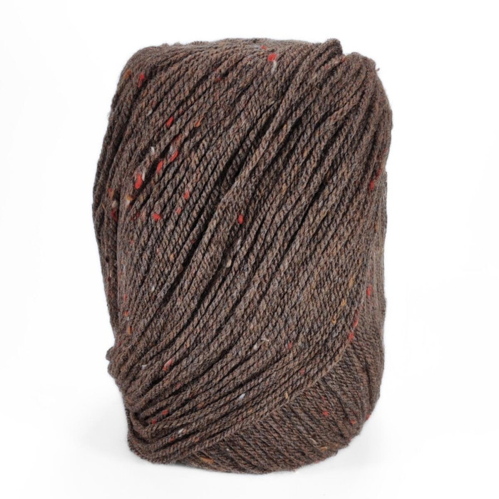 577 Пряжа Mondial Oxford, 300г - 600м, темно-коричневий, 25% вовна, 5% віскоза, 70% мікрофібра PC