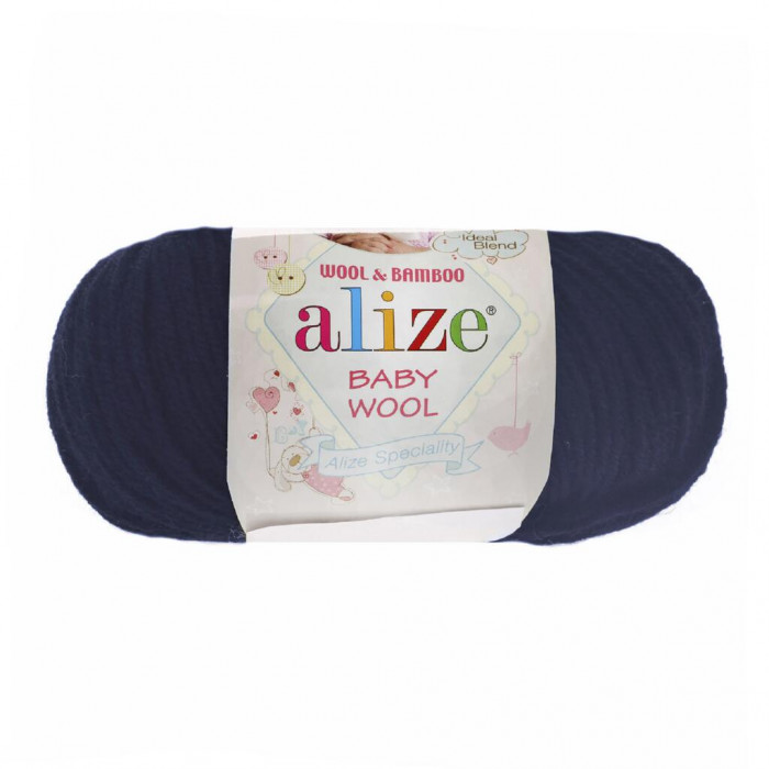 58 Пряжа Baby Wool 50гр - 175м (Темно-синій) Alize(Знятий з виробництва)
