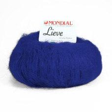 58 Пряжа Mondial Lieve, 50г - 140м, синій, 90% кід мохер, 10% мікрофібра PА