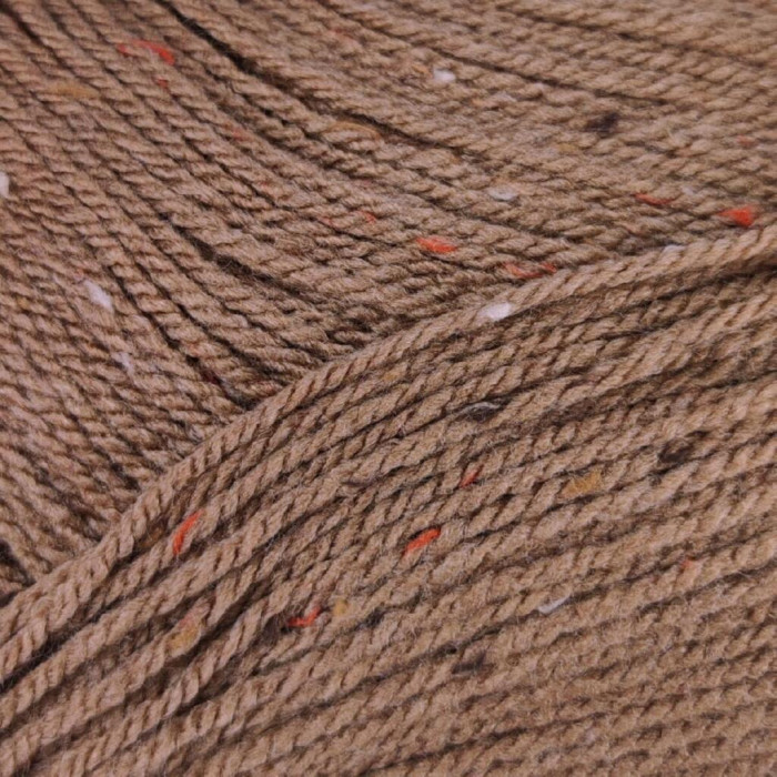 583 Пряжа Mondial Oxford, 300г - 600м, коричневий, 25% вовна, 5% віскоза, 70% мікрофібра PC