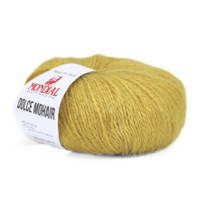 584 Пряжа Mondial Dolce Mohair, 50г - 150м, гірчичний, 60% кід мохер, 40% акрил