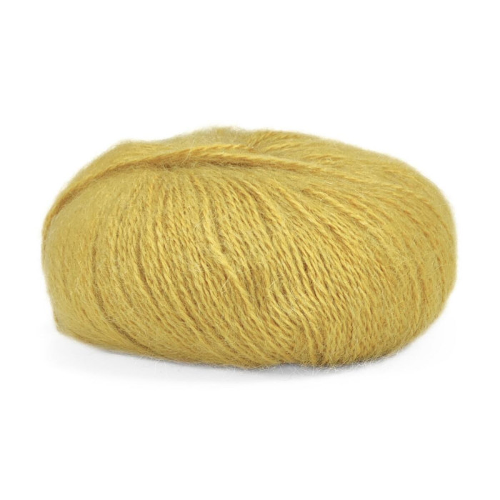 584 Пряжа Mondial Dolce Mohair, 50г - 150м, гірчичний, 60% кід мохер, 40% акрил