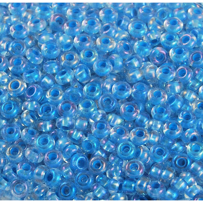 58565 10/0 чеський бісер Preciosa, 5 г, блакитний, кристальний фарбований всередині райдужний
