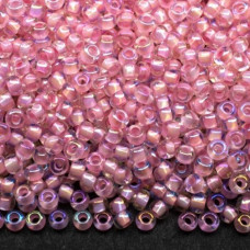 58594 10/0 чеський бісер Preciosa, 5 г, рожевий, кристальний фарбований всередині райдужний