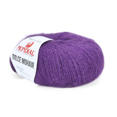 588 Пряжа Mondial Dolce Mohair, 50г - 150м, фіолетовий, 60% кід мохер, 40% акрил
