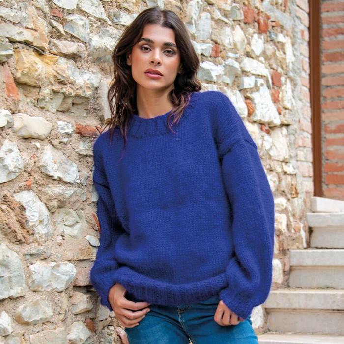 589 Пряжа Mondial Dolce Mohair, 50г - 150м, королівський синій, 60% кід мохер, 40% акрил