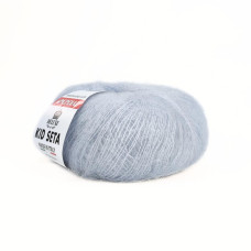 593 Пряжа Mondial Kid Seta, 25г - 210м, блакитна крейда, 70% суперкід мохер, 30% шовк