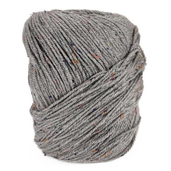 593 Пряжа Mondial Oxford, 300г - 600м, сірий, 25% вовна, 5% віскоза, 70% мікрофібра PC
