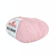 595 Пряжа Mondial Dolce Mohair, 50г - 150м, ніжно-рожевий, 60% кід мохер, 40% акрил