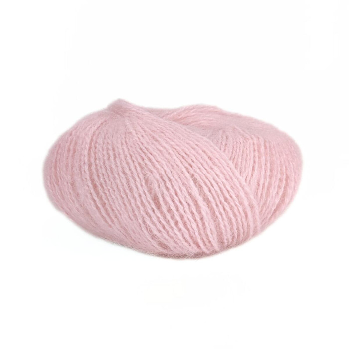 595 Пряжа Mondial Dolce Mohair, 50г - 150м, ніжно-рожевий, 60% кід мохер, 40% акрил