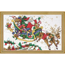 5991 Design Works Набір для вишивки рахунковим хрестиком - Санта Клаус 30,5x20,3 см, Aida14