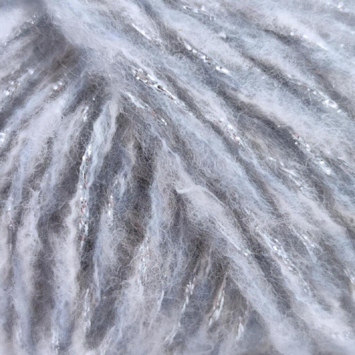 6 Пряжа Laines du Nord Chaska, 25г - 125м, сірий, 34% вовна, 10% кашемір, 16% бавовна, 29% нейлон, 11% металевий PL