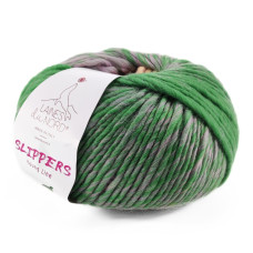 6 Пряжа Laines du Nord Slippers, 200г - 200м, салатовий-жовтий, 100% вовна
