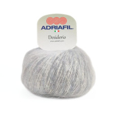 60 Пряжа Adriafil Desiderio, 25г - 160м, блакитно-сірий, 55% мохер, 23% вовна екстрафайн, 22% шовк