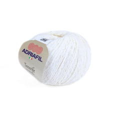 60 Пряжа Adriafil Tenerife, 50г - 90м, білий, 90% бавовна, 10% віскоза