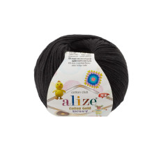 60 Пряжа Cotton Gold Hobby New  50г-165мм (чорний). Alize