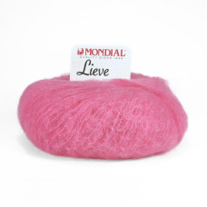 60 Пряжа Mondial Lieve, 50г - 140м, ніжно-рожевий, 90% кід мохер, 10% мікрофібра PА