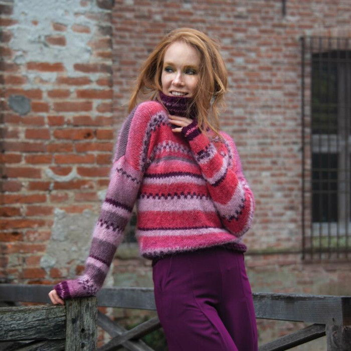 60 Пряжа Mondial Lieve, 50г - 140м, ніжно-рожевий, 90% кід мохер, 10% мікрофібра PА