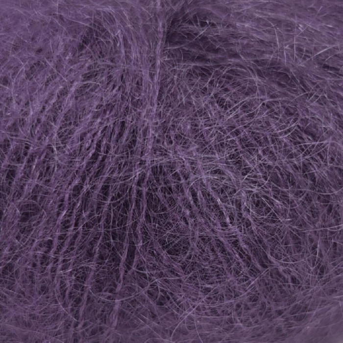 601 Пряжа Mondial Kid Seta, 25г - 210м, баклажановий, 70% суперкід мохер, 30% шовк